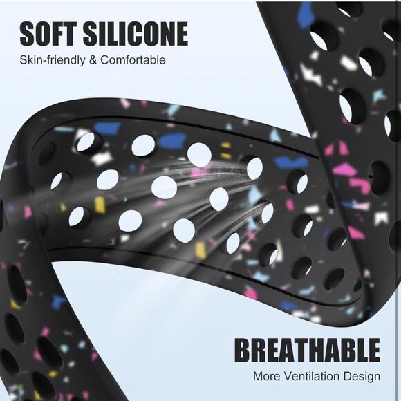 3 Pk Apple Watch Bands 38/40/41 mm Soft Silicone Breathable Sport Strap - Picture 3 of 4